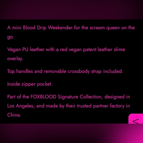 Foxblood Blood Drip HandBag-New - Picture 11 of 11